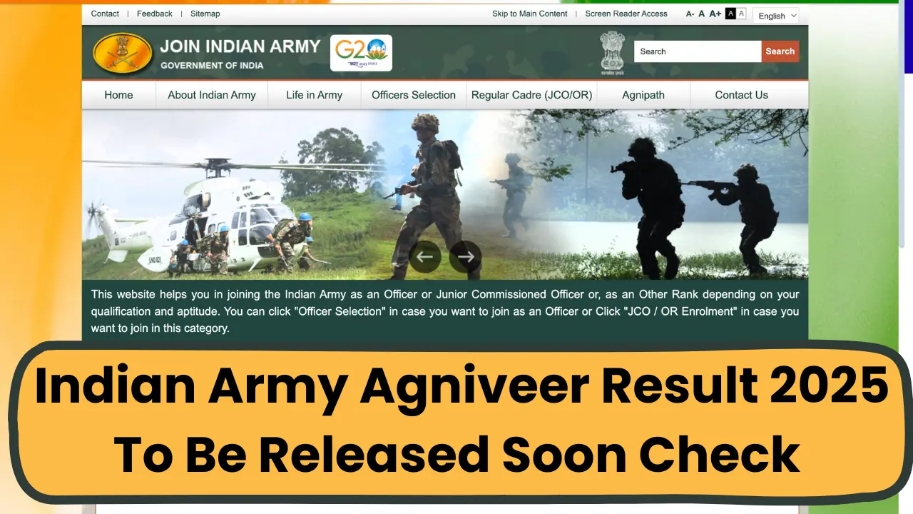 Indian Army Agniveer Result 2025: To Be Released Soon Check At @joinindianarmy.nic.in