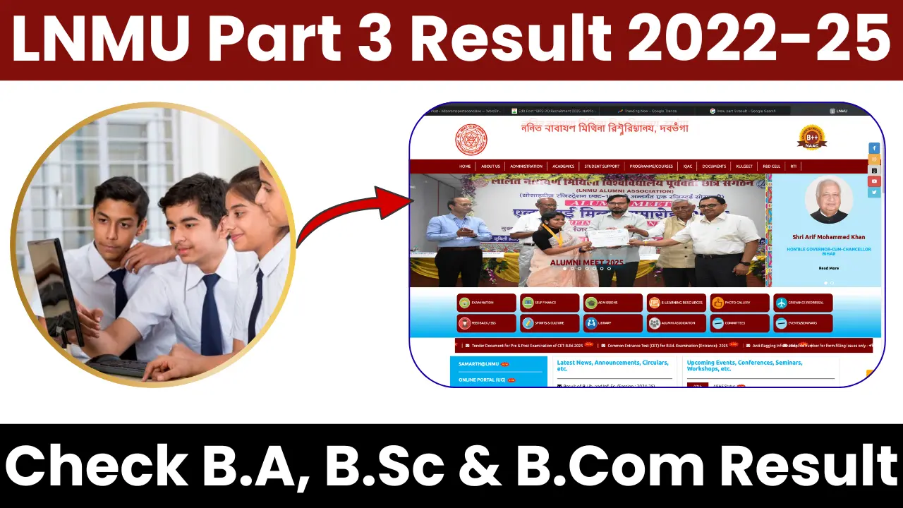 LNMU Part 3 Result 2022-25: Check B.A, B.Sc & B.Com Result At @lnmu.ac.in